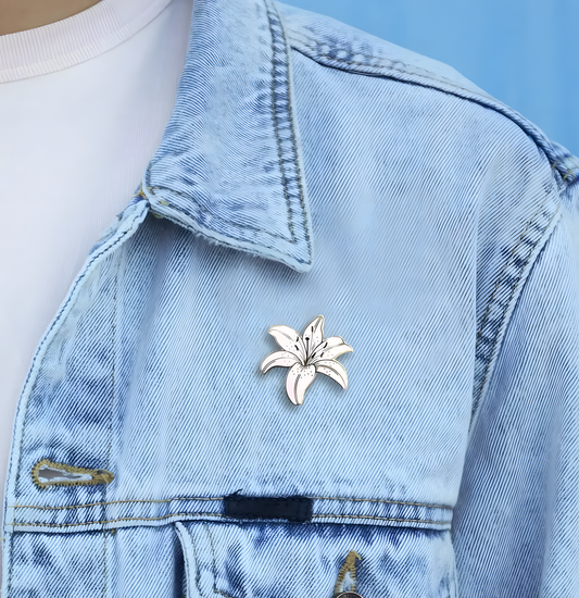 White Lily Enamel Pin